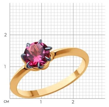 Кольцо Diamant 51-310-01774-3_17 размер 17 вес 1.99 г золото, родолит купить,160000