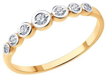 Кольцо Diamant 51-210-01931-1_165 размер 16.5 вес 1.5 г золото, бриллиант купить,336624