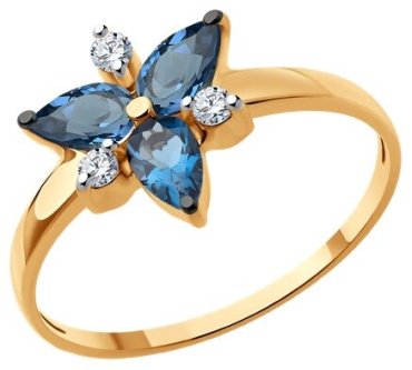 Кольцо Diamant 51-310-02329-2_17 размер 17 вес 1.41 г золото, топаз купить,NaN