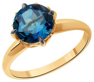 Кольцо Diamant 51-310-01763-2_175 размер 17.5 вес 2.43 г золото, топаз купить,NaN