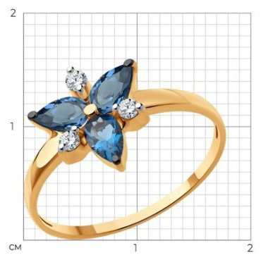 Кольцо Diamant 51-310-02329-2_17 размер 17 вес 1.41 г золото, топаз купить,NaN