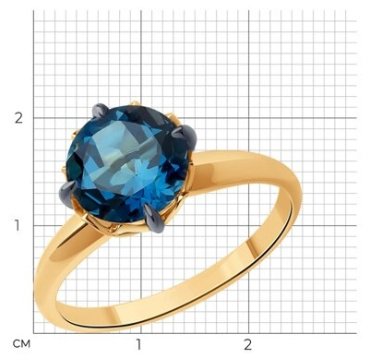 Кольцо Diamant 51-310-01763-2_175 размер 17.5 вес 2.43 г золото, топаз купить,NaN