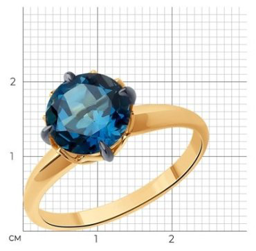 Кольцо Diamant 51-310-01763-2_175 размер 17.5 вес 2.43 г золото, топаз купить,NaN