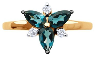 Кольцо Diamant 51-310-02329-2_17 размер 17 вес 1.41 г золото, топаз купить,NaN