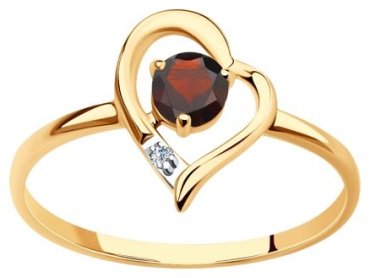 Кольцо Diamant 51-310-01316-2_17 размер 17 вес 0.94 г золото, гранат купить,106190