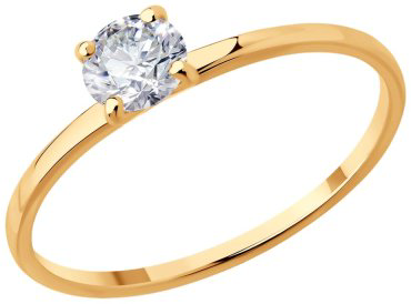 Кольцо Diamant 51-110-02873-1_175 размер 17.5 вес 1.17 г золото, фианит купить,93600