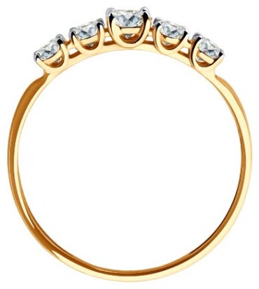 Кольцо Diamant 51-110-02274-1 размер 17 вес 1.12 г золото, фианит