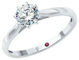Кольцо Diamant 52-210-02347-1_165 размер 16.5 вес 1.92 г золото, рубин