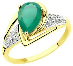 Кольцо Diamant 53-310-00149-1_175 размер 17.5 вес 2.26 г золото, агат