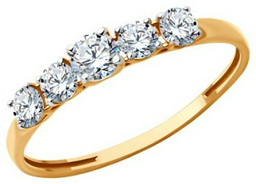 Кольцо Diamant 51-110-02274-1 размер 17 вес 1.12 г золото, фианит