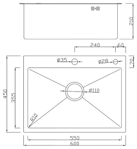Мойка врезная Smartech Satin 60x45x22.5см серый купить,NaN