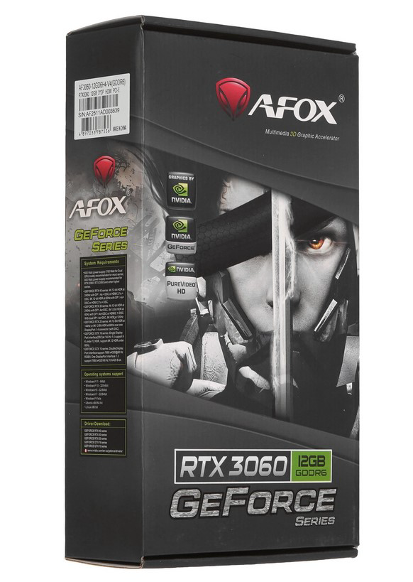 Видеокарта Afox RTX 3060 D6 Dual AF3060-12GD6H4-V4 12GB