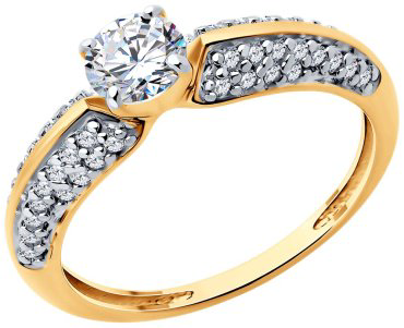 Кольцо Diamant 93-110-02130-1 размер 19 вес 2.02 г серебро, фианит купить,15335