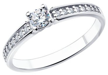 Кольцо Diamant 94-110-01573-1_17 размер 17 вес 1.53 г серебро, фианит купить,10016