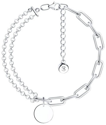 Браслет SOKOLOV 94050719 длина 17 см, вес 8.37 г серебро, плетение отсутствует купить,34949