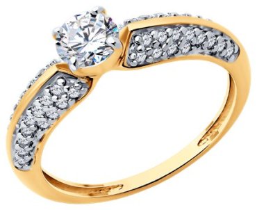 Кольцо Diamant 93-110-02130-1 размер 16 вес 2.13 г серебро, фианит