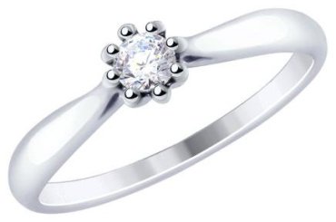 Кольцо Diamant 94-110-01221-1 размер 16.5 вес 1.73 г серебро, фианит купить,9804
