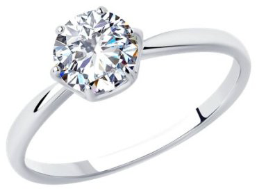 Кольцо Diamant 94-110-01640-1_16-5 размер 16.5 вес 1.28 г серебро, фианит купить,9234