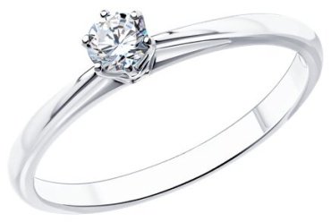 Кольцо Diamant 94-110-01543-1_18 размер 18 вес 1.48 г серебро, фианит