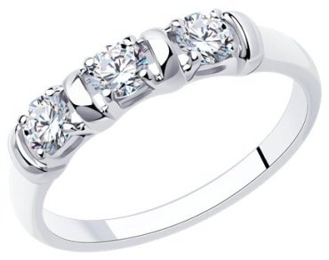 Кольцо Diamant 94-110-01304-1 размер 19.5 вес 1.54 г серебро, фианит купить,11286