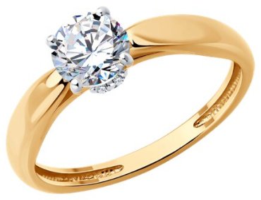 Кольцо Diamant 93-110-02133-1_s размер 17 вес 2.11 г серебро, фианит купить,9768