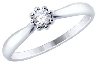 Кольцо Diamant 94-110-01221-1 размер 18.5 вес 1.77 г серебро, фианит купить,7232