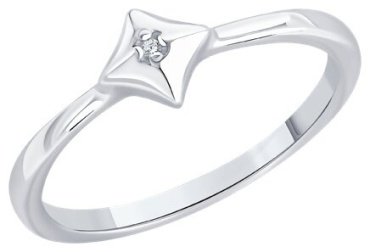 Кольцо Diamant 94-210-02137-1 размер 17 вес 1.42 г серебро, бриллиант купить,NaN