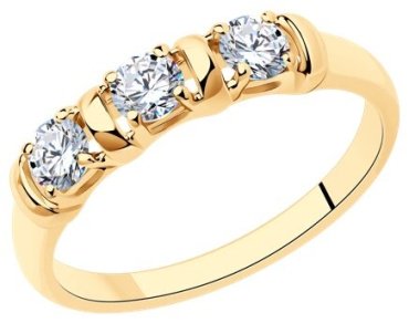Кольцо Diamant 93-110-01304-1_19 размер 19 вес 1.6 г серебро, фианит