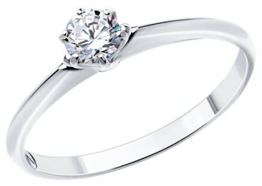 Кольцо Diamant 94-110-01542-1_17-5 размер 17.5 вес 1.31 г серебро, фианит купить,7677