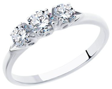 Кольцо Diamant 94-110-01216-1 размер 19 вес 1.61 г серебро, фианит купить,6504