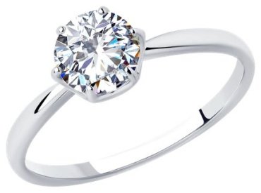 Кольцо Diamant 94-110-01640-1_19 размер 19 вес 1.28 г серебро, фианит купить,6568