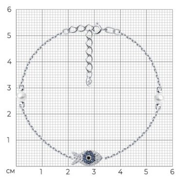 Браслет Diamant 94-150-02186-1_s длина 16 см, вес 1.92 г серебро, плетение якорное купить,18364