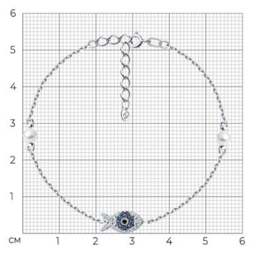 Браслет Diamant 94-150-02186-1_s длина 16 см, вес 1.92 г серебро, плетение якорное купить,18364