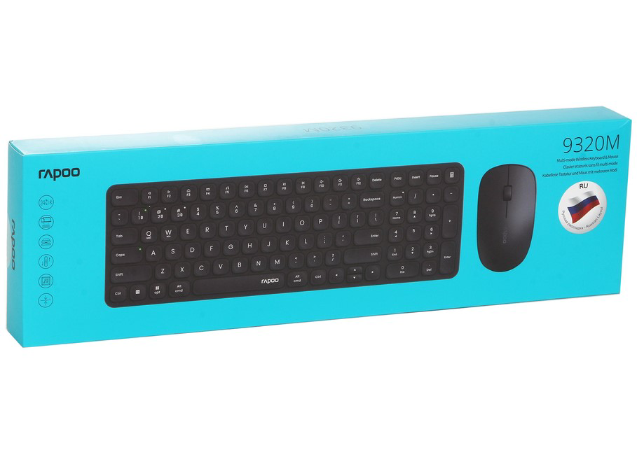 Клавиатура+мышь Rapoo 9320M USB Dark Gray купить,NaN
