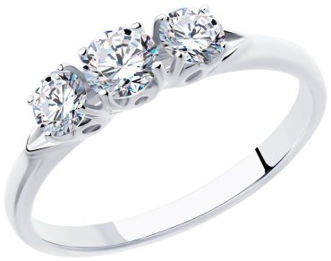 Кольцо Diamant 94-110-01216-1 размер 17.5 вес 1.44 г серебро, фианит купить,6233