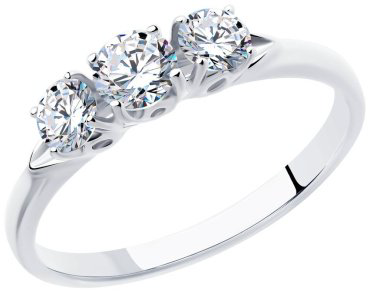 Кольцо Diamant 94-110-01216-1 размер 17.5 вес 1.44 г серебро, фианит купить,6233