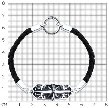Браслет Diamant 95-150-02643-1_22 длина 22 см, вес 13.24 г серебро, плетение отсутствует купить,63612