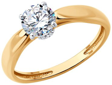 Кольцо Diamant 93-110-02133-1 размер 18.5 вес 2 г серебро, фианит