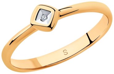 Кольцо SOKOLOV 87010026-sk5 размер 19.5 вес 1.21 г серебро, бриллиант