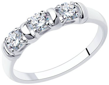 Кольцо Diamant 94-110-01304-1 размер 17.5 вес 1.56 г серебро, фианит купить,12209