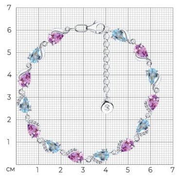 Браслет SOKOLOV 92050159_s длина 16 см, вес 8.22 г серебро, плетение отсутствует купить,66546