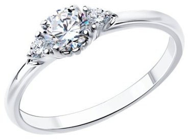 Кольцо Diamant 94-110-01555-1 размер 16.5 вес 1.52 г серебро, фианит