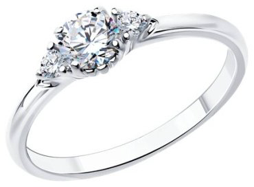 Кольцо Diamant 94-110-01555-1 размер 16.5 вес 1.52 г серебро, фианит купить,9234