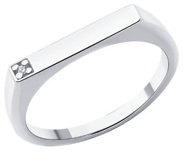 Кольцо Diamant S94-210-02126-1D размер 17.5 вес 2 г серебро, бриллиант купить,14874