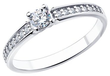 Кольцо Diamant 94-110-01573-1_17 размер 17 вес 1.7 г серебро, фианит купить,12312
