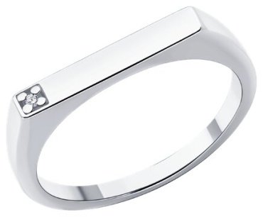 Кольцо Diamant 94-210-02126-1_16-5 размер 16.5 вес 2 г серебро, бриллиант купить,13208