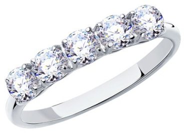 Кольцо Diamant 94-110-01641-1_175 размер 17.5 вес 1.66 г серебро, фианит