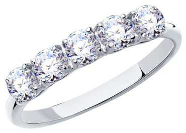 Кольцо Diamant 94-110-01641-1_175 размер 17.5 вес 1.66 г серебро, фианит купить,9234