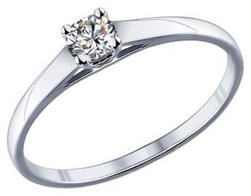 Кольцо SOKOLOV 89010021 размер 17.5 вес 1 г серебро, фианит Swarovski купить,9234
