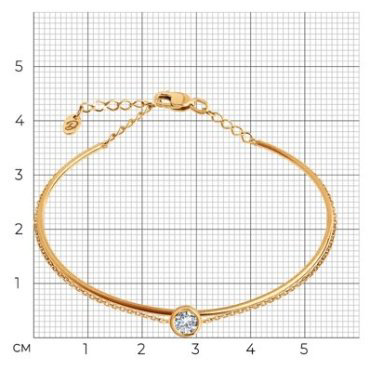 Браслет Diamant 51-150-02023-1_17 длина 17 см, вес 3.16 г золото, плетение отсутствует купить,340334